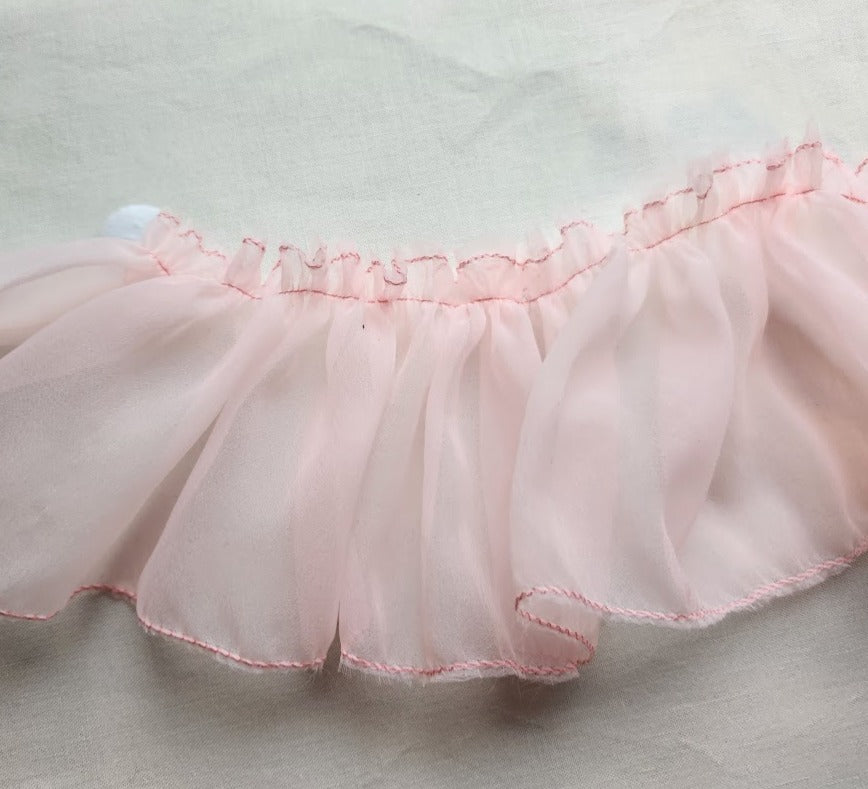 Pink Sheer Ruffle Trim