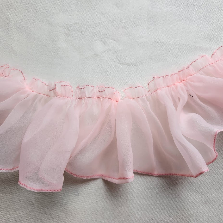 Pink Sheer Ruffle Trim