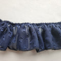 Navy Blue Textured Ruffle Trim