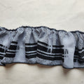 Grey and black striped Ruffle Trim