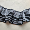 Grey and black striped Ruffle Trim