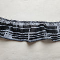 Grey and black striped Ruffle Trim