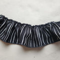 Black and White Striped Ruffle Trim