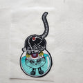 Skeleton Cat Iron-on Applique Patch