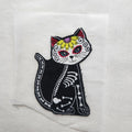 Skeleton Cat Iron-on Applique Patch
