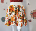 Orange Flowered Circle Skirt