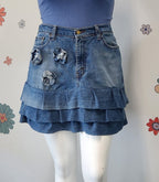 Denim Ruffled Skirt