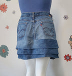 Denim Ruffled Skirt