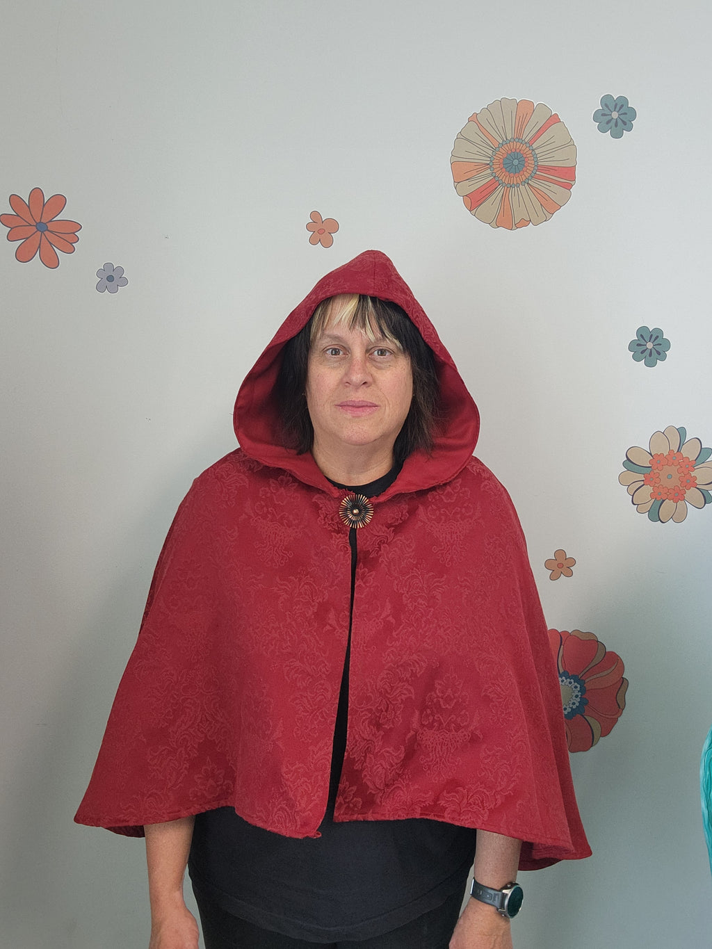 Short Red Hooded Cape or Cloak - One size fits most