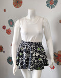 Black and White Floral Wrap Skirt