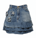 Denim Ruffled Skirt